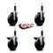 Service Caster 5'' Hard Rubber Wheel Swivel 1'' Expand Stem Caster Set 2 Brakes, 4PK SCC-EX20S514-HRS-2-PLB-2-1 - alternate 2